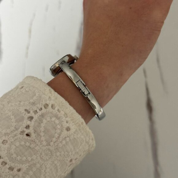 Sku:0405 Silver burgundy red mini watch silver bracelet + gift box Vintage vibe - Picture 3 of 7